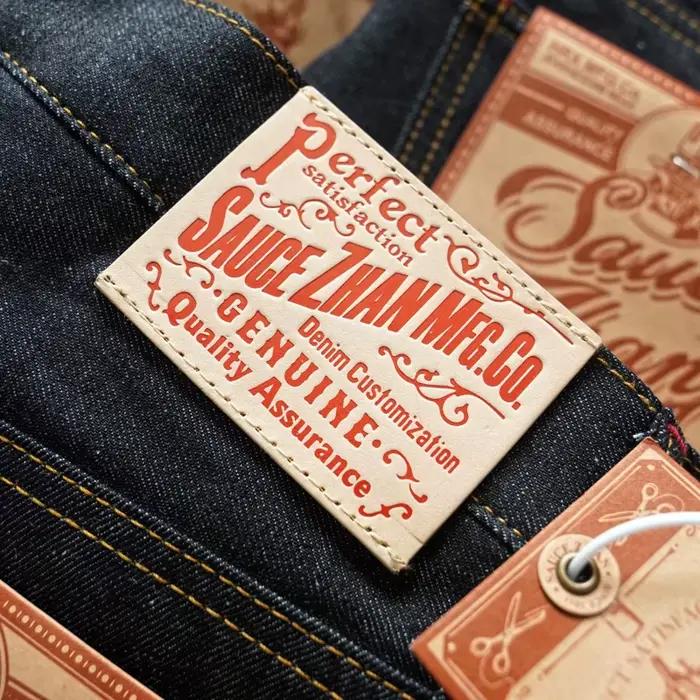 SAUCE ZHAN 344XX-10OZ été sanforisé lisière Denim jean coton-ramie hommes