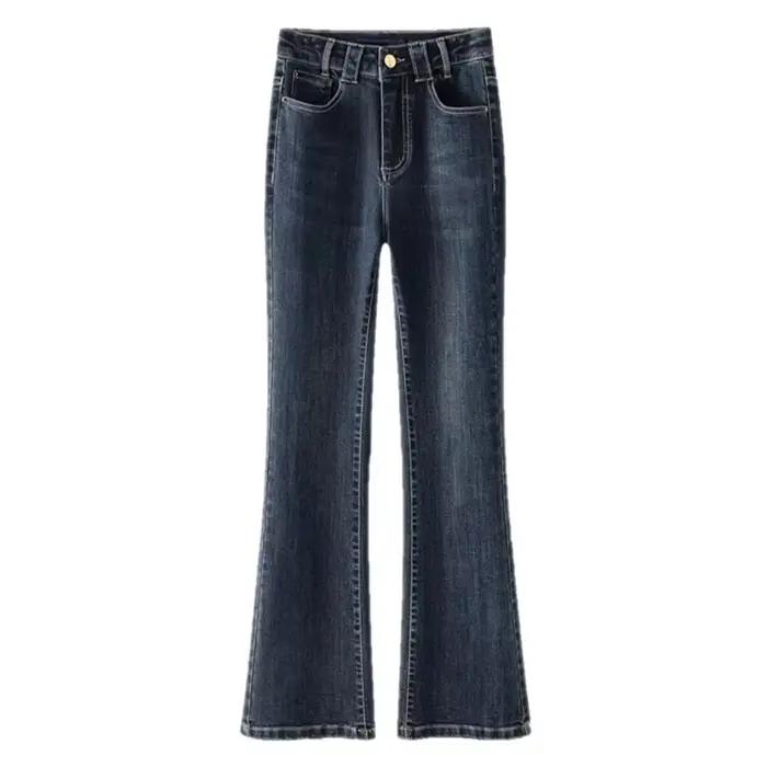 Coréen femme mode jean Pantalons automne hiver femmes grande taille 4xl Cowboy pantalon dames