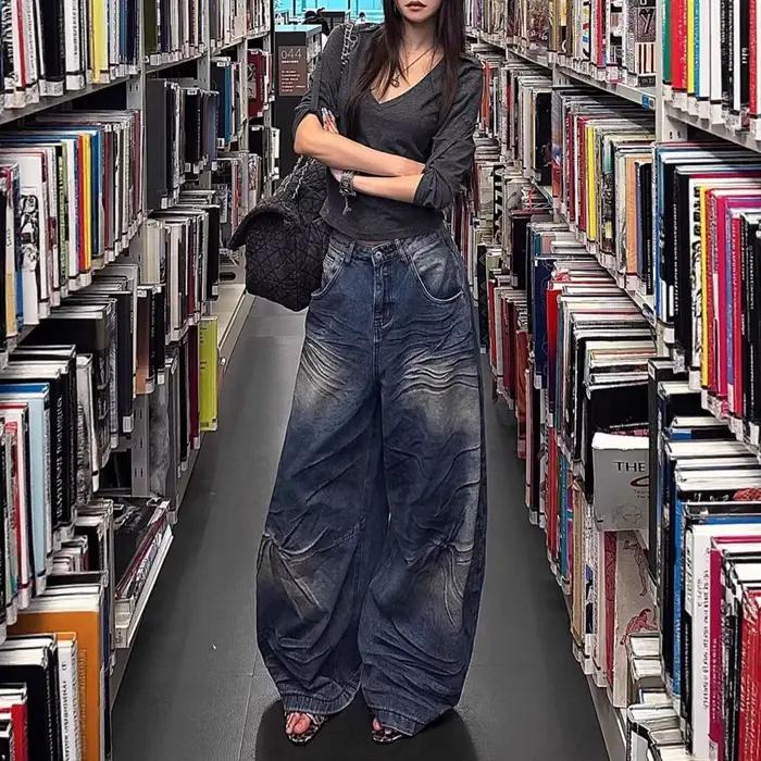Jean large délavé style vintage américain