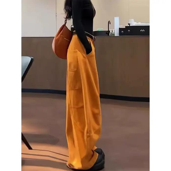 Jean Orange taille haute pour femme