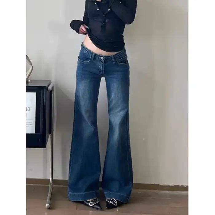 Jean évasé taille haute pour femme