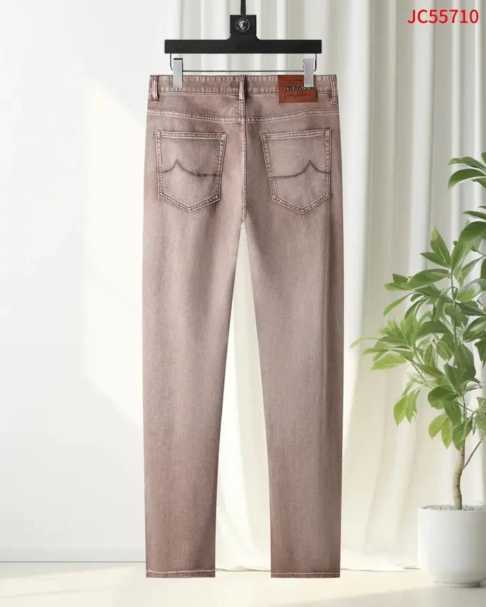 BLLIYOSS jean mince coton hommes 2025 printemps été nouvelle entreprise broderie droite extérieur pantalon vieil argent de haute qualité