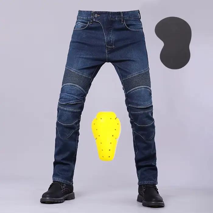 Jean de Moto MOTOJSMT avec Protections Genoux et Hanches Pantalon de Motocross Anti-Chute pour Homme Occasions Extérieures