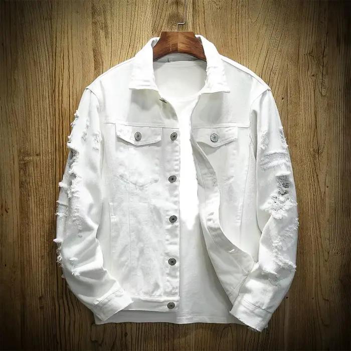 Veste en Jean Déchiré pour Homme