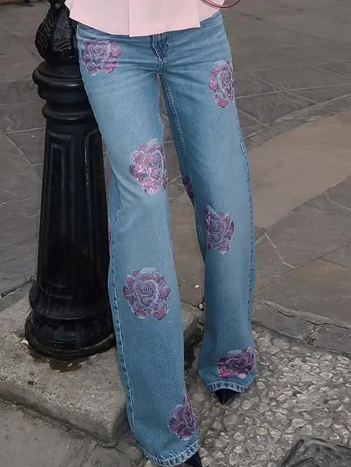 Jean rétro en Denim pour femmes