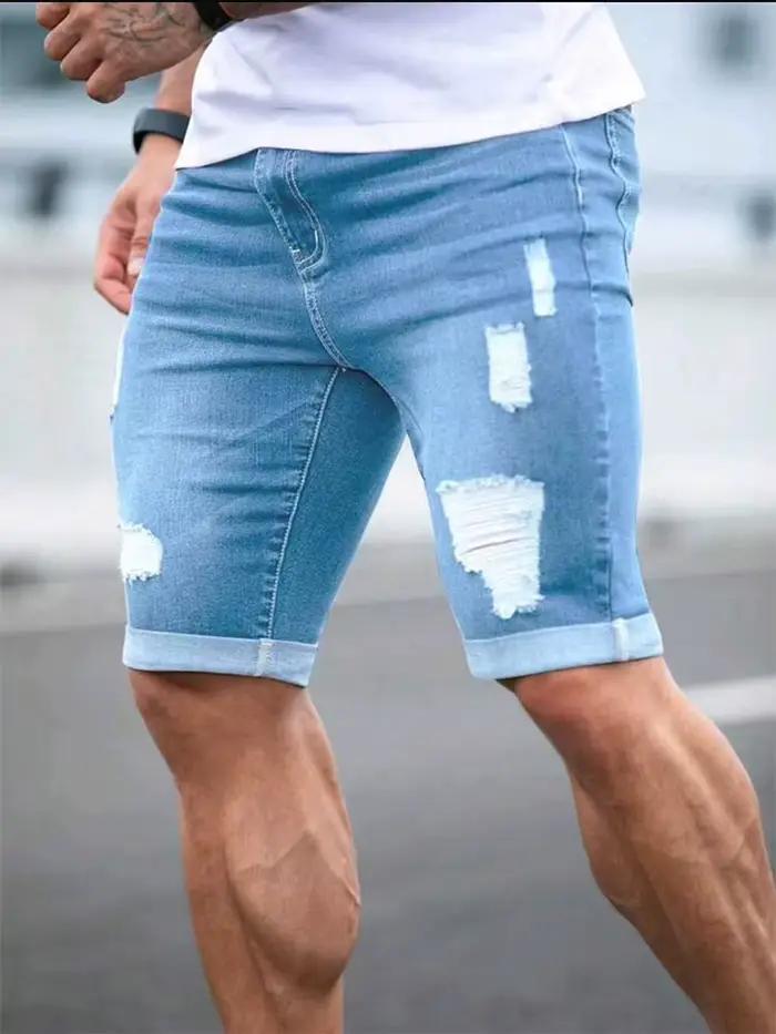 Short en jean rétro pour homme