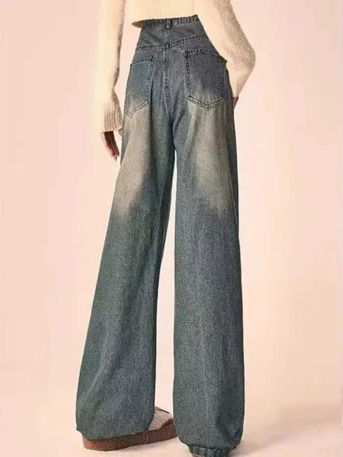 High Street rétro brodé femmes jean mince mode jambe droite pantalon femme été nouveau décontracté ample