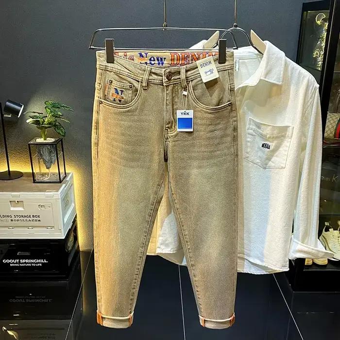 Jean Slim Fit Homme Coton Rétro Style Décontracté Occasions Spéciales Nouvelle Mode Jean Pierre Castaldi