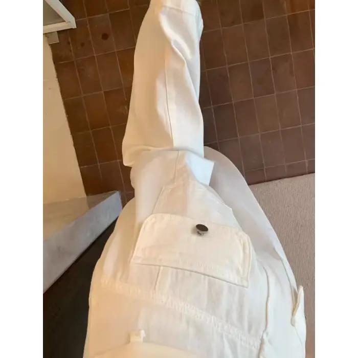 Jean blanc ample coupe droite pour femme