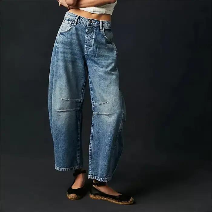 Jean en denim taille mi-haute très extensible