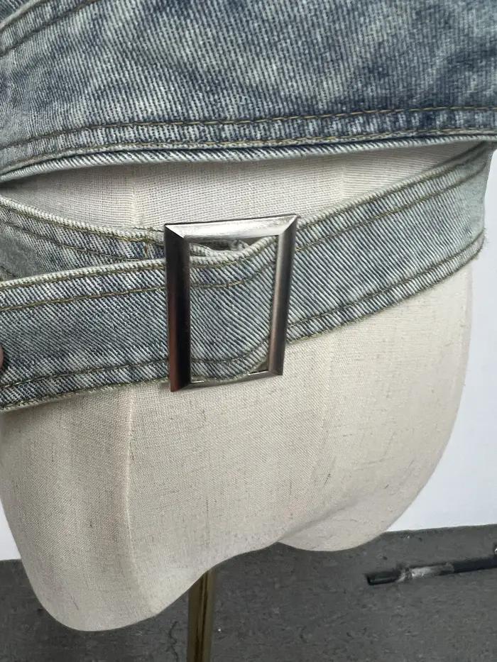 Veste en jean rétro délavée pour femme