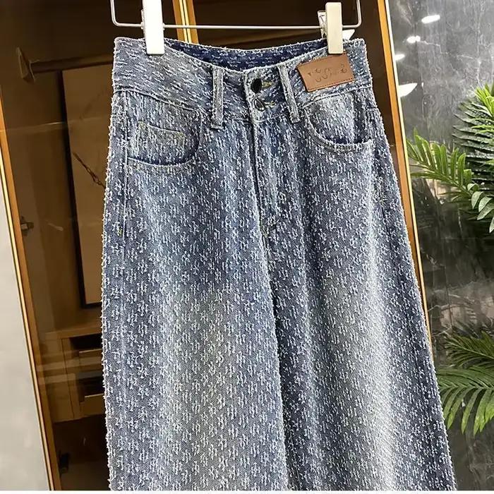 Jean femme printemps été jambe droite