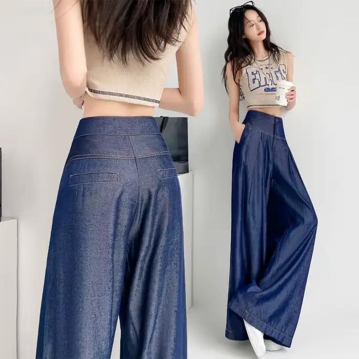 Jean Denim à Jambes Larges pour Femme