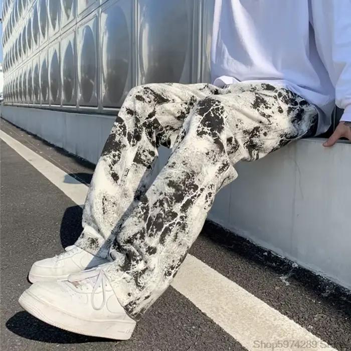Jean imprimé à jambes larges pour hommes