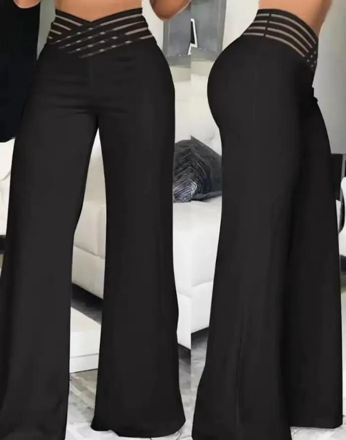 Pantalon évasé à jambes larges pour femmes