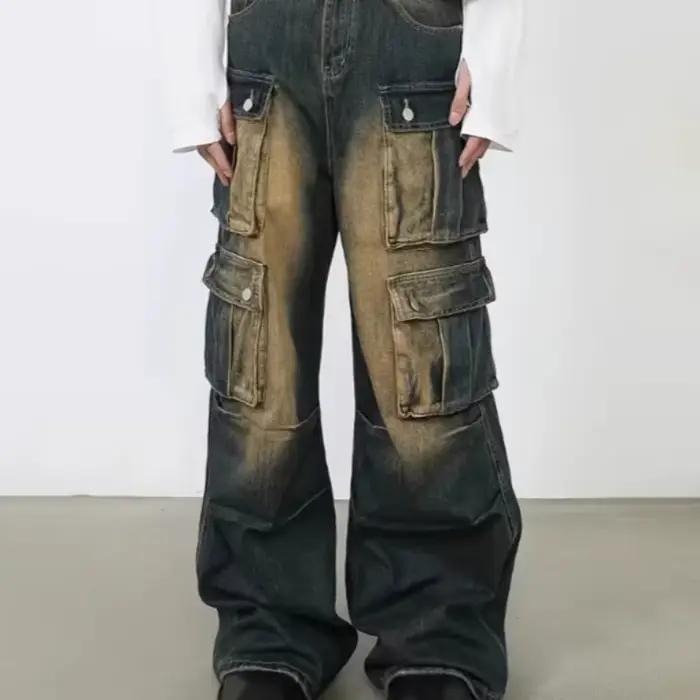 Jean taille haute décontracté avec quatre poches