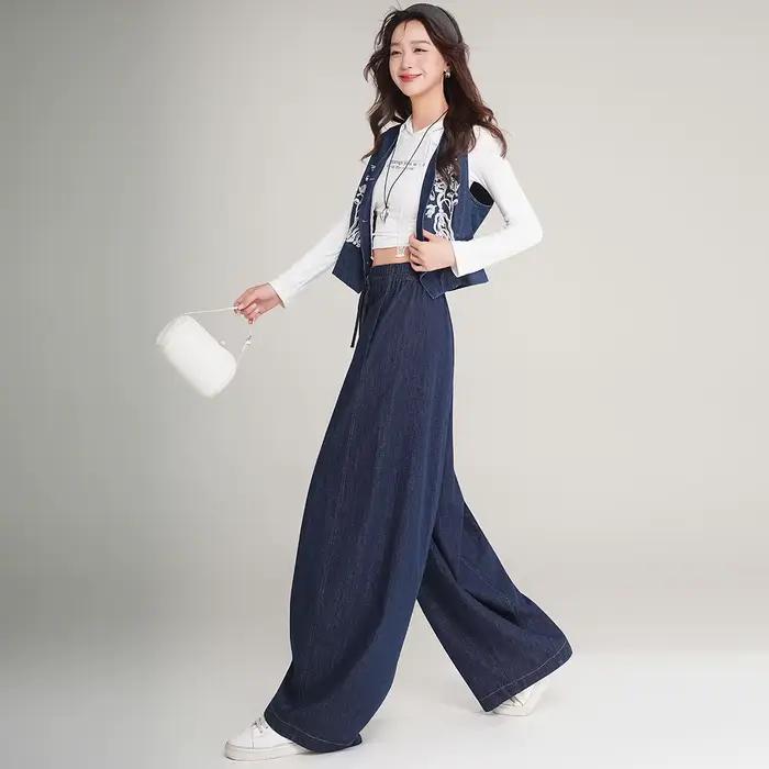 Jean ample et décontracté LOUIS YAO pantalon à jambes larges pour femmes printemps automne 2025 polyvalent ocassions spéciales
