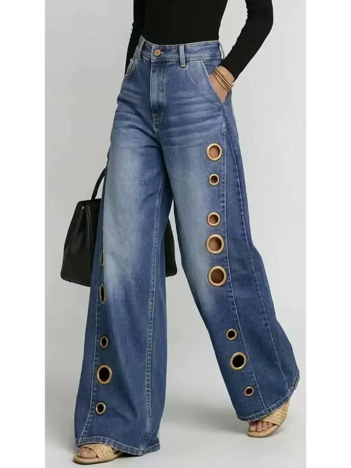 Jean vintage à œillets