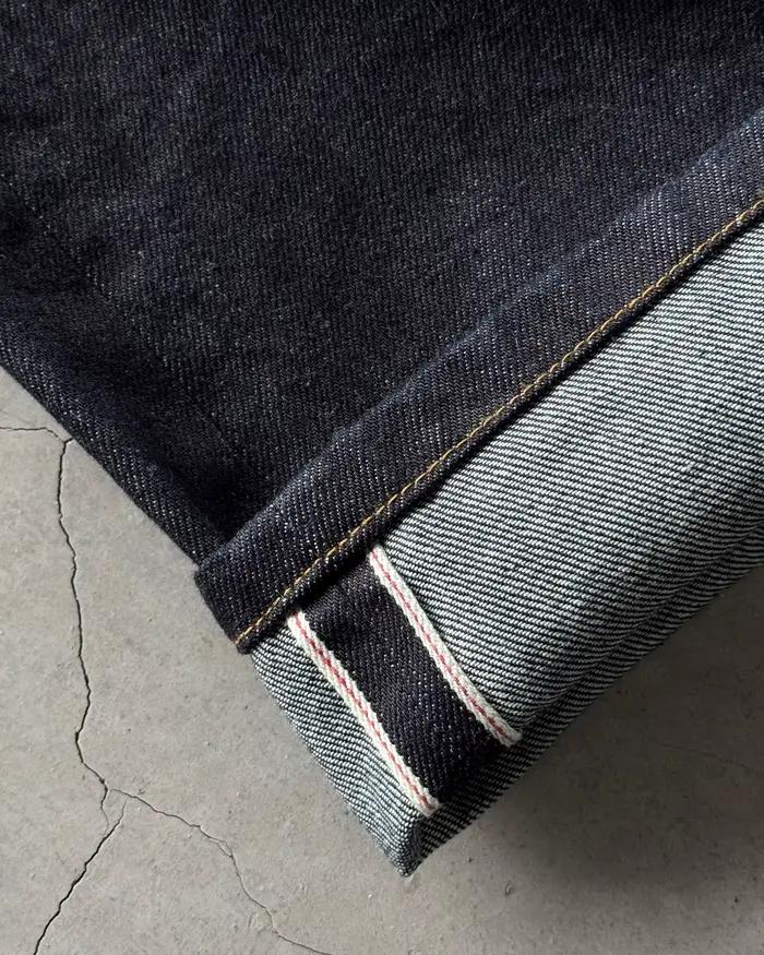 Pantalon en Denim brodé avec lisière de fleur de cerisier Y2k rétro pour hommes