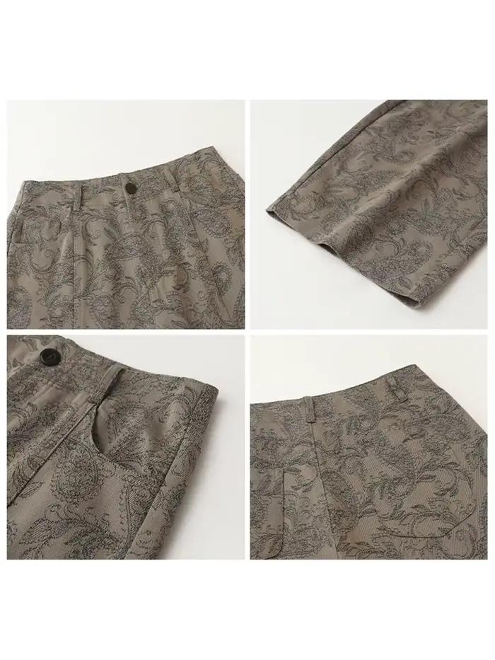 CHIC VEN Nouveau Jean Femme Ample Décontracté Taille Haute Jambe Large en Denim Motif Paisley Pantalon Féminin Printemps Automne 2026