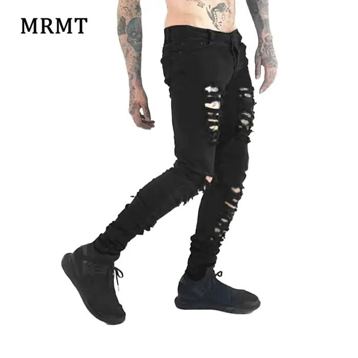 Jean noir pour hommes, pieds étroits
