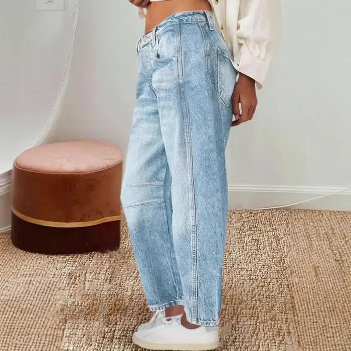 Jean en Denim à Jambes Larges pour Femme
