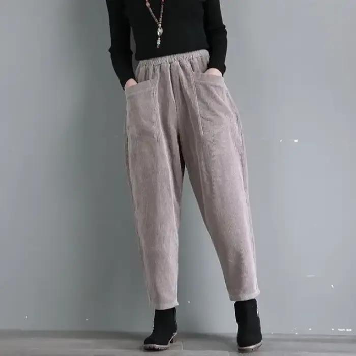 Pantalon en velours côtelé pour femme