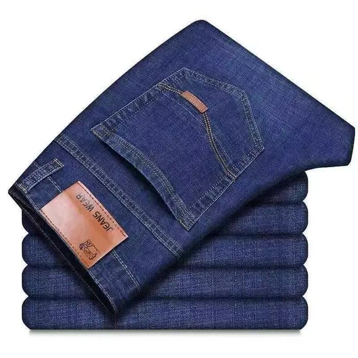 Jean décontracté coupe droite taille haute pour homme
