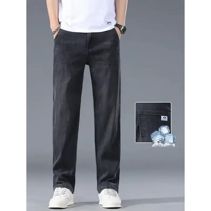 Jean en Lyocell pour Homme – Nouvelle Collection Printemps – Coupe Droite Décontractée – Confortable et Polyvalent