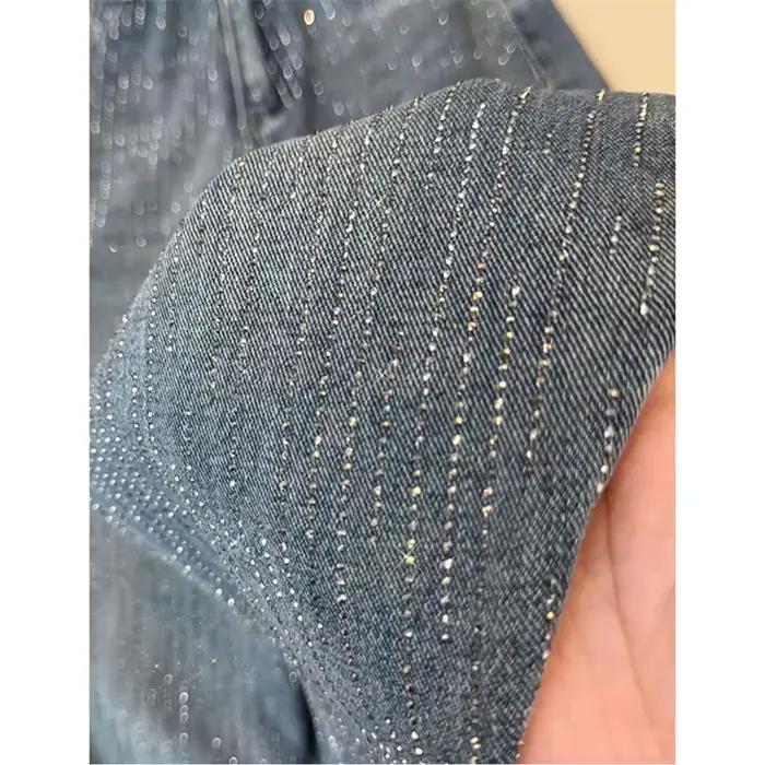 Femmes américaines décontracté jambe large jean automne hiver femme taille haute