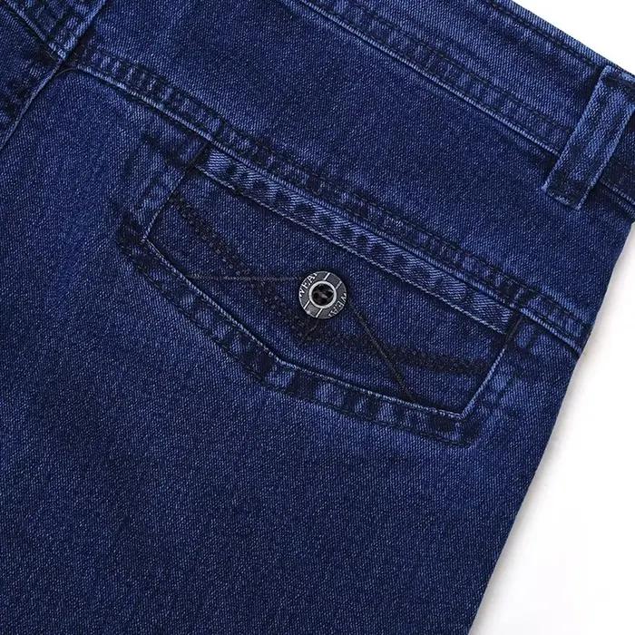 Jean classique extensible pour homme, pantalon Baggy droit en coton, bleu, tailles 30 à 45