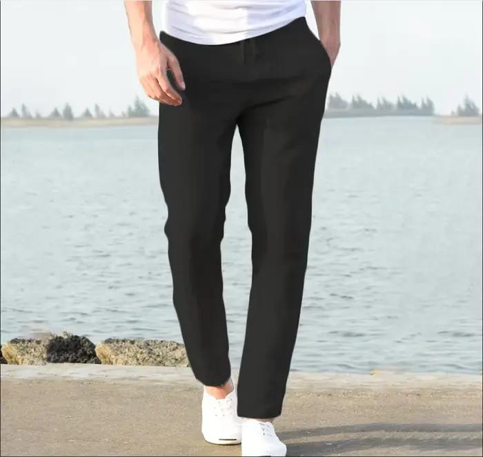 Pantalon en coton et lin pour homme