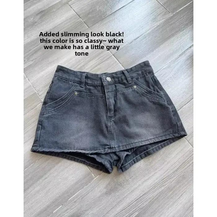 Jupe courte en jean taille haute grande taille pour femme