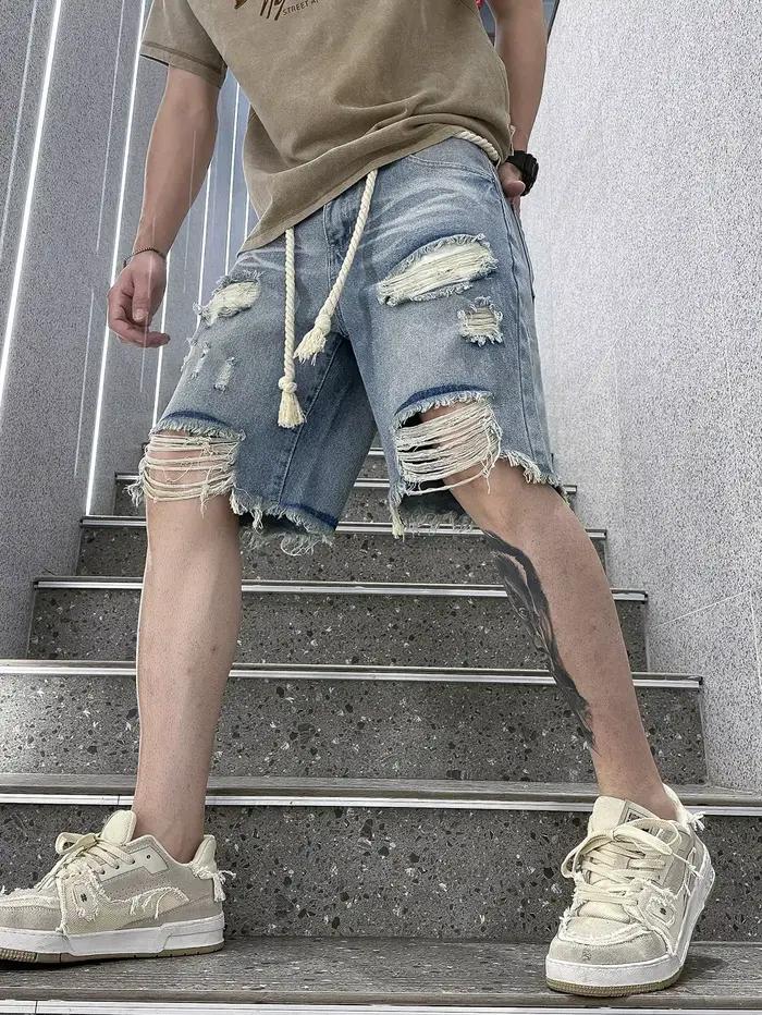 Shorts en jean déchirés pour hommes
