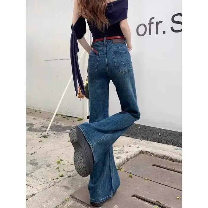 Jean évasé taille haute pour femme