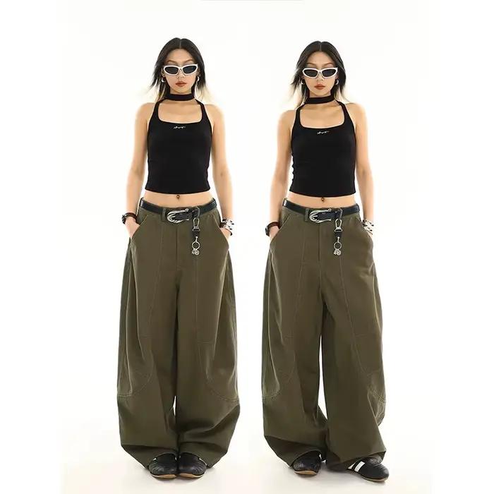 Jean baggy vintage taille haute pour femme