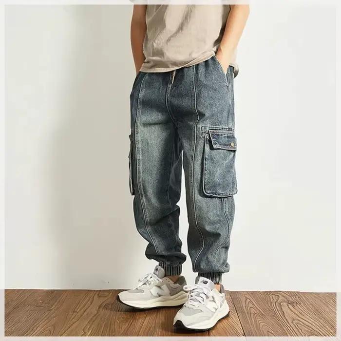 Rapvintage-Jeans cargo pour hommes