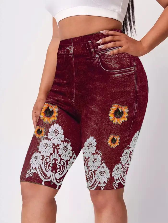 Jean Look Leggings femmes taille haute grande