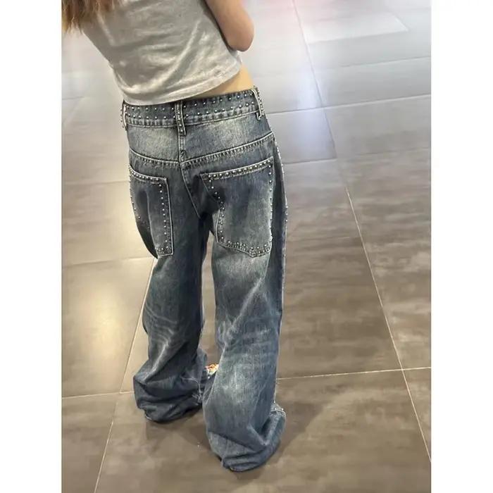 Jean déchiré Vintage bleu Y2k pour femme