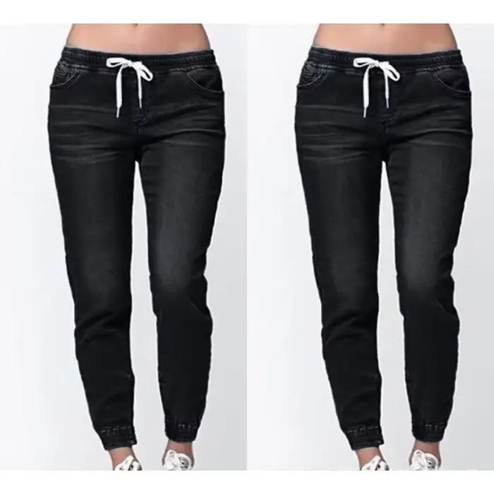 Jean élastique taille haute pour femme