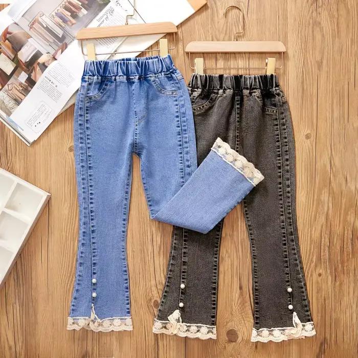 Jeans en denim à jambes larges pour enfants