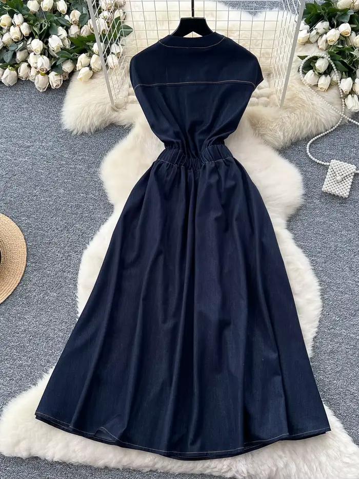 Robe longue en Denim pour femmes