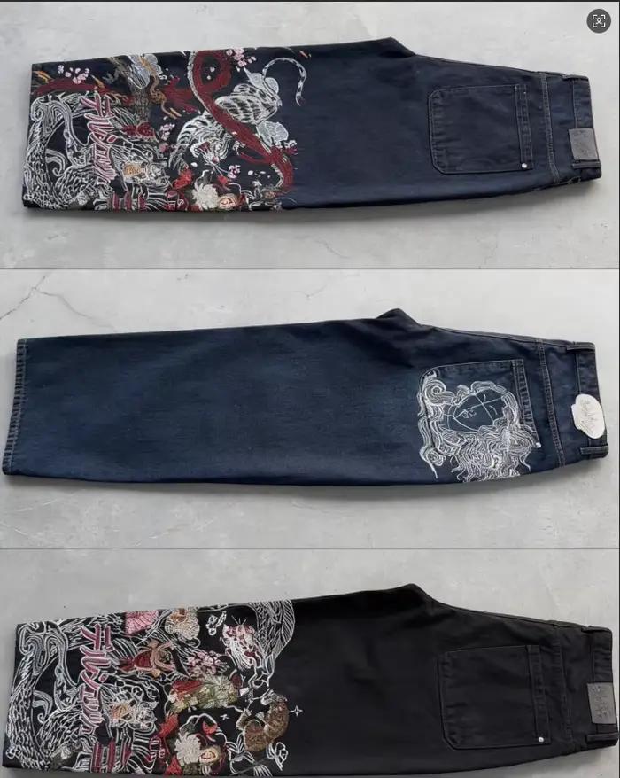 Jeans Harajuku Y2K imprimés
