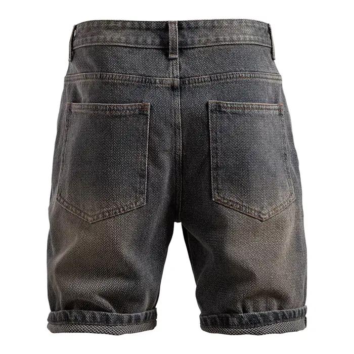 Shorts en jean pour hommes, coupe droite, longueur genou, motif ciel étoilé, style Y2K, streetwear, décontracté, plage, vintage, ample, taille haute 2026