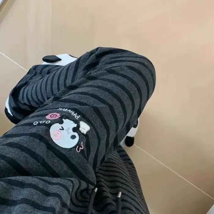 Pantalon droit japonais Kawaii Lolita style féerique Y2k avec broderies dessins animés pour femmes occasions spéciales