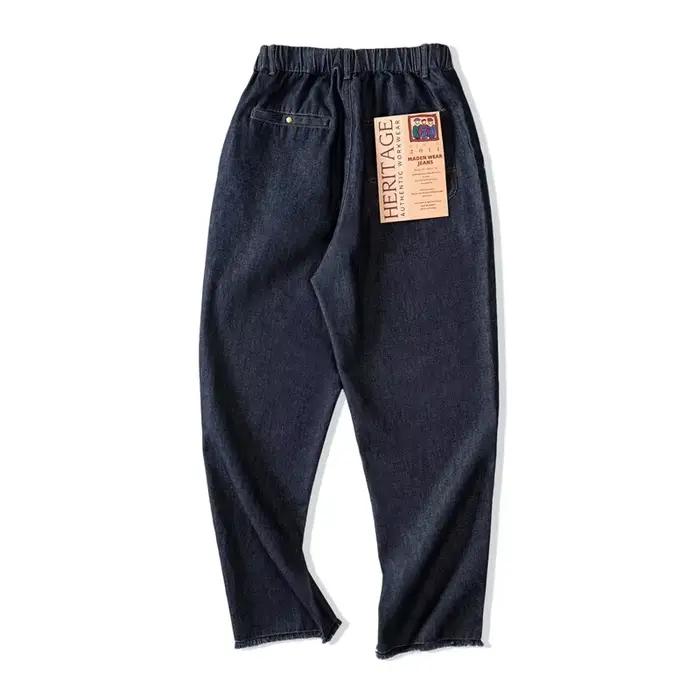 Pantalon jeans Maden pour hommes style vintage ample et droite coupe décontractée polyester lyocell coton quatre saisons occasions quotidiennes