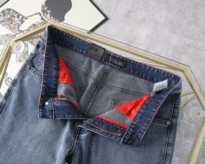 BLLIYOSS BILLIONAIRE jean mince coton hommes 2025 printemps été nouvelle mode broderie confortable extérieur grande taille 30-40 pantalon