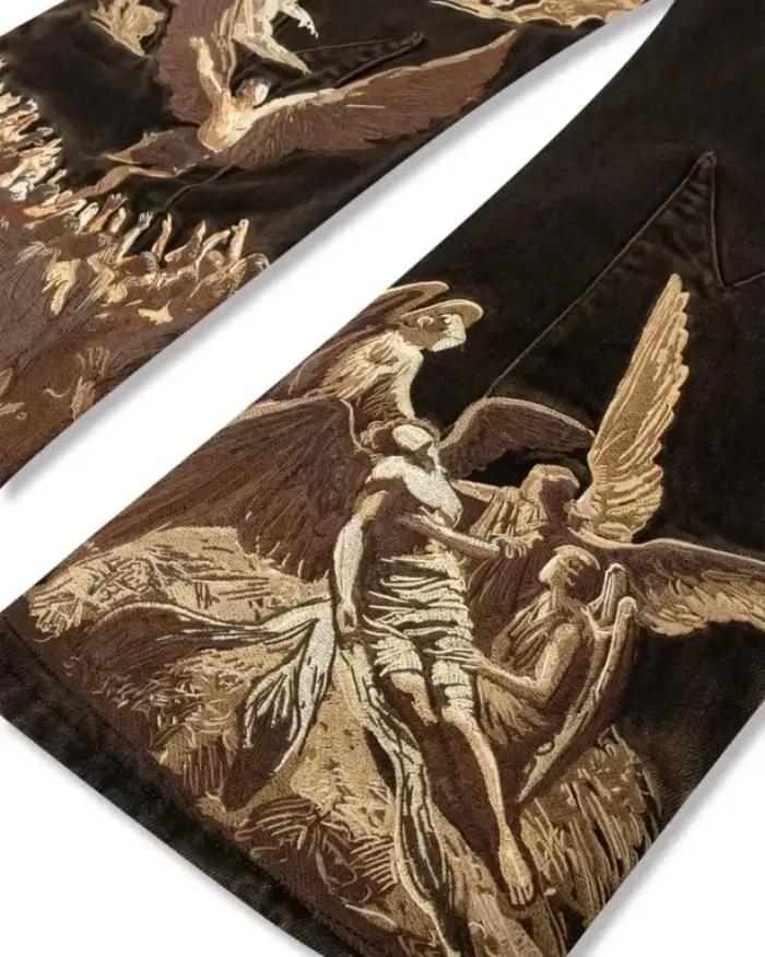 Jeans amples américains personnalisés avec imprimé motif chauve-souris