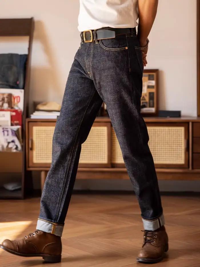 Pantalon en jean conique personnalisé Tornado rouge