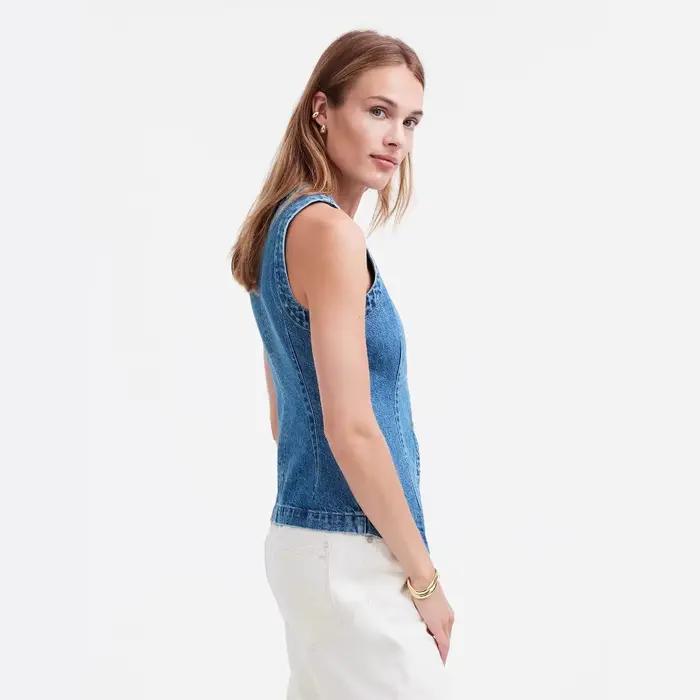 Gilet en Denim sans manches pour femmes